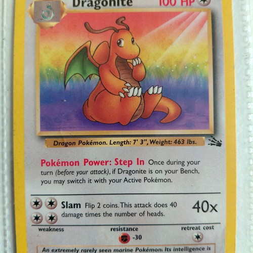 Dragonite #019 Fossil Edition 1999 Pokemon card like new