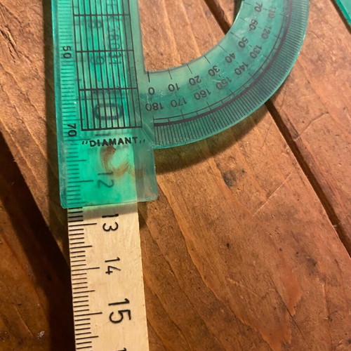 Diamant protractors used, pack of 4, transparent green