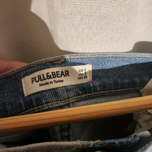 Pull&Bear denim skirt used with rips, size 34