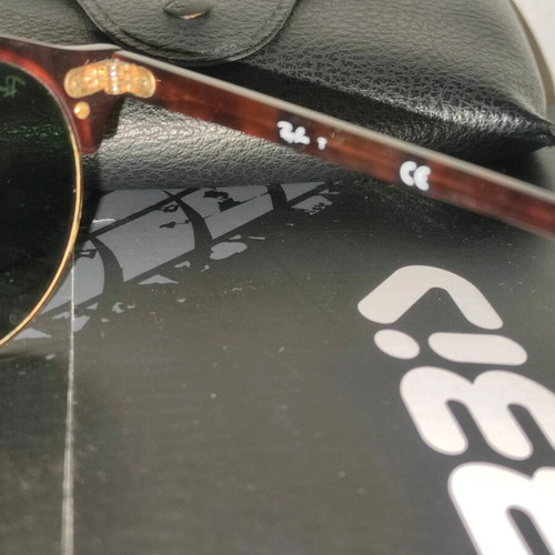 Ray Ban Clubround sunglasses like new, brown tortoise with gold details