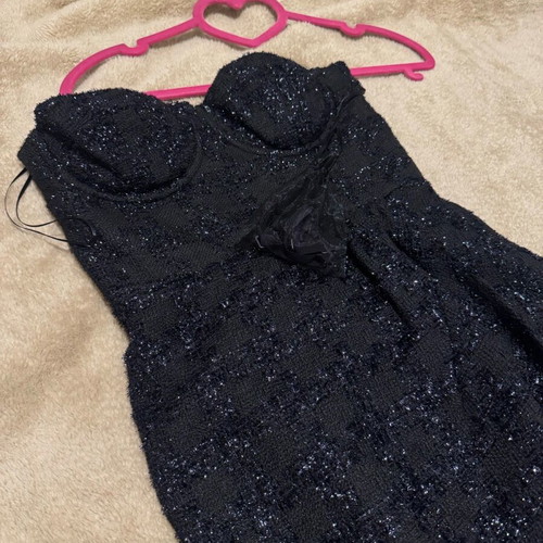 Zini Boutique Midi Tweed Dress new, black, size M