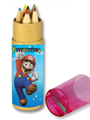 Super Mario colored pencils set of 10 new with personalized name