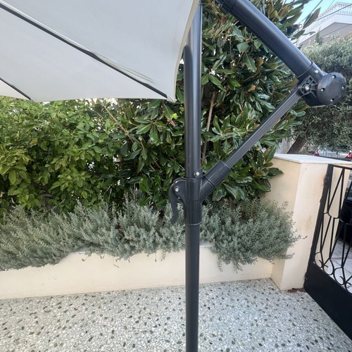 Large veranda umbrella used, garden and balcony