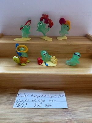 Kinder Surprise Ghosts at the Sea figures used, full set of 6, 2009/10