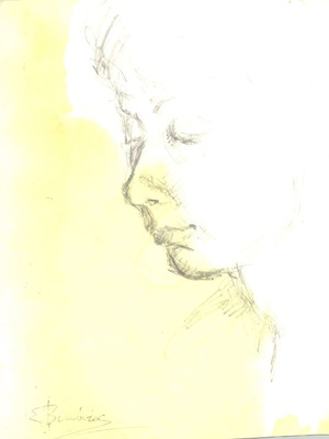 Artwork by unknown artist unsigned, pencil on paper 15.9x20.8