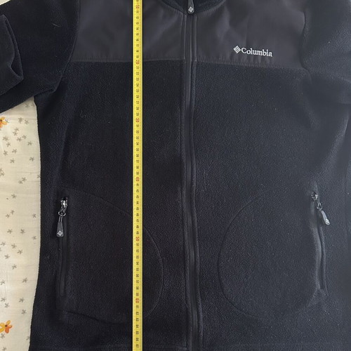 Columbia black fleece jacket with windproof lining, used, size M