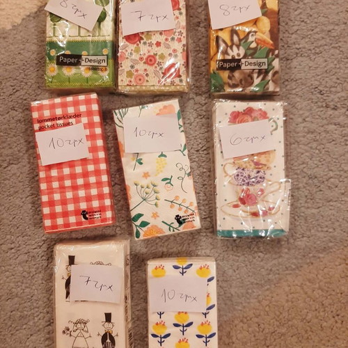 Decoupage napkins used, all together