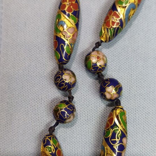 Cloisonné necklace like new, handmade, blue multicolor