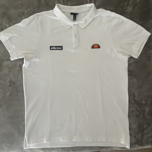 Ellesse Polo Shirt Large white like new with embroidered logos