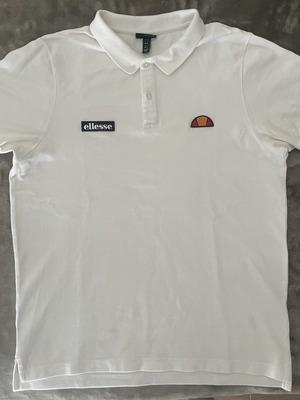 Ellesse Polo Shirt Large white like new with embroidered logos
