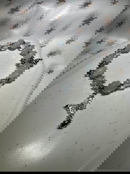 Χειροποίητο βραχιόλι με χάντρες "frozen butterfly" (δείτε στην περιγραφή για τα δωράκια)