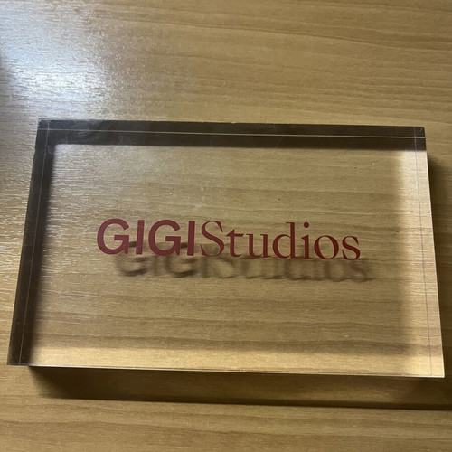 GIGI Studios Plexiglass Logo Block like new