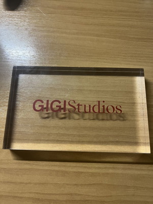 GIGI Studios Plexiglass Logo Block like new