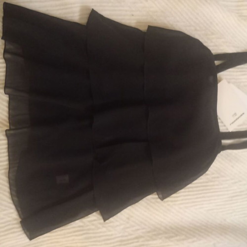 Black top with ruffles and straps new, size S-M