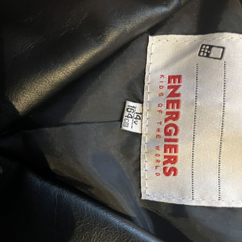 Black biker jacket synthetic leather