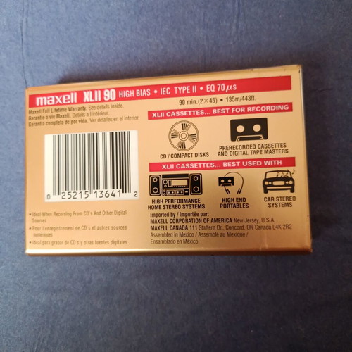 Maxell XL II 90 audio cassette sealed, Type II