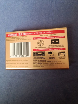 Maxell XL II 90 κασέτα ήχου σφραγισμένη, Type II