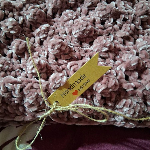Handmade baby blanket new with hypoallergenic velour yarn
