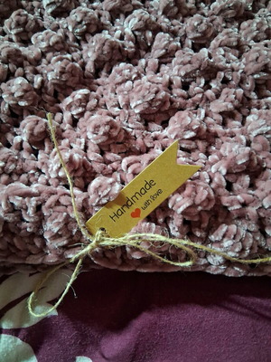Handmade baby blanket new with hypoallergenic velour yarn