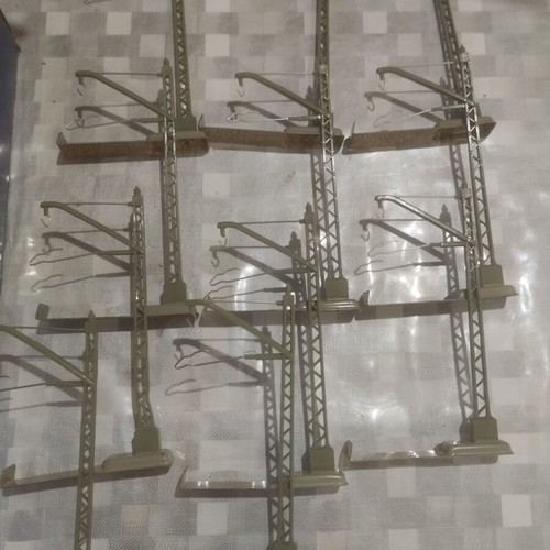 Merklin HO Scale Overhead Line Poles Set of 11 Like New