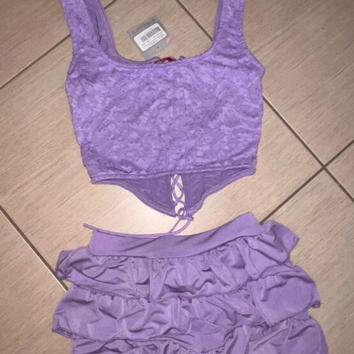 Marmalady two piece set new, purple skort and corset