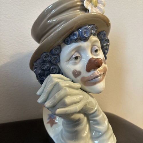 Lladro Melancholy clown bust used
