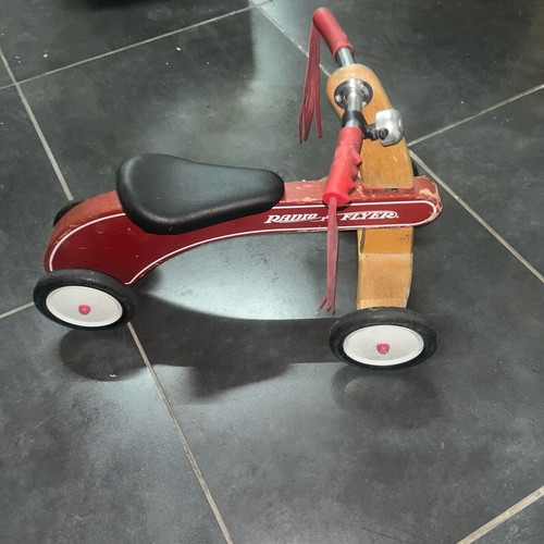 Vintage children's riding car used, collectible balance bike