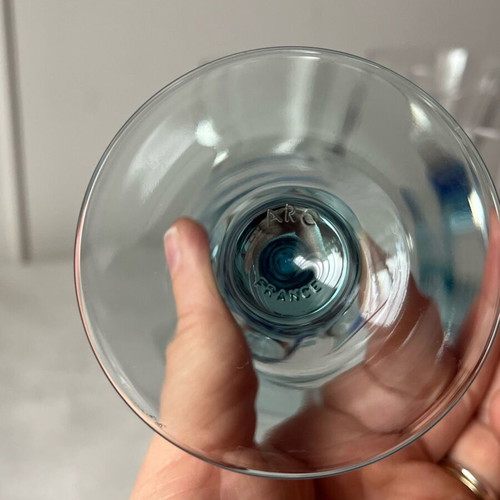 Vintage Arc France Reflet Marine Glasses set of 4 used