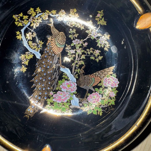 Ceramic ashtray Greek Hand Made 24K Gold like new