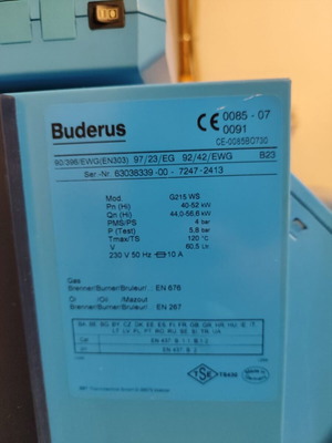 Καυστήρας και λέβητας Buderus G215 WS
