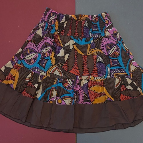 Carabatti Y2K skirt with multicolored geometric pattern, size S, new
