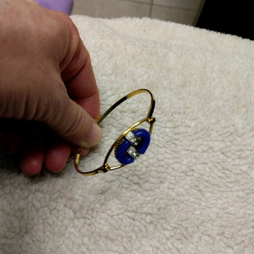 Bracelet openable new, blue and gold