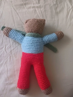 Knitted teddy bear handmade used