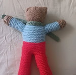 Knitted teddy bear handmade used