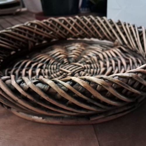 Woven Decorative Basket 27 cm new, rustic look