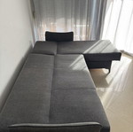 Corner sofa bed gray with storage, used