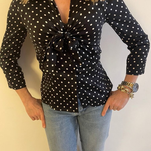 Luisa Spagnoli silk polka dot shirt like new