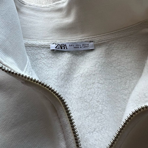 Zara shirt like new, white and beige, size L