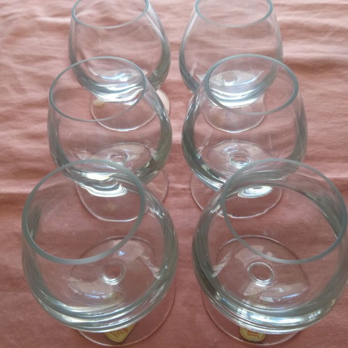 Nachtmann balloon cognac glasses set of six, nearly unused crystal