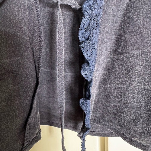 Max Mara silk blouse size EU 38 like new, blue with lace