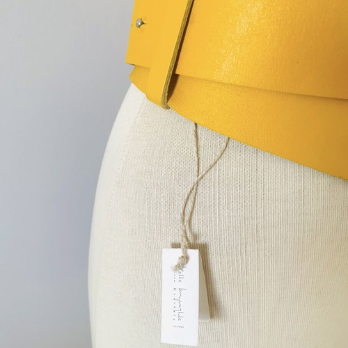 Ioanna Kourbela yellow leather waist belt