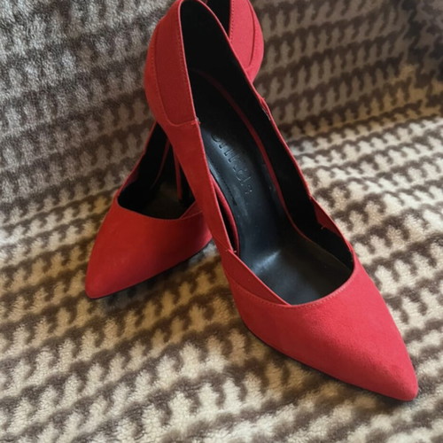 Bershka red suede pumps like new, 10cm heel, size 40