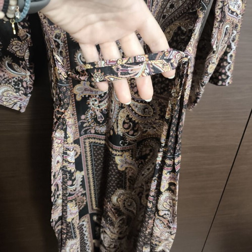 Long kimono caftan with paisley print like new, multicolor