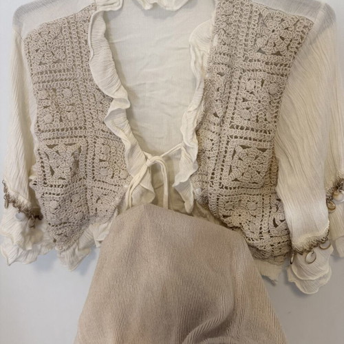 Boho jacket with sleeve detail and Zara bustier size M like new
