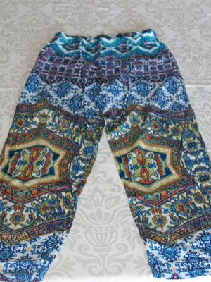 Summer pants used, multicolored, thin fabric