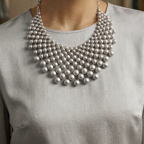 Mesh necklace new silver