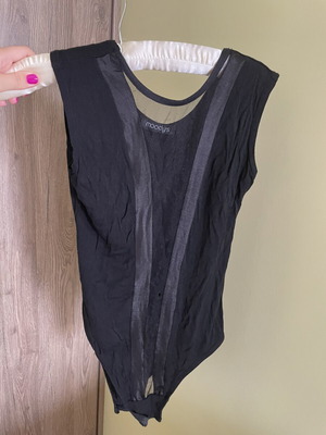 Bodysuit black used with transparent neckline and small damage