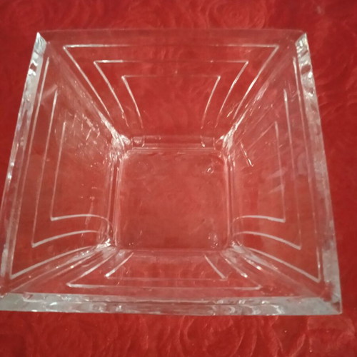 Crystal fondue pot with lid like new, Bohemian crystal