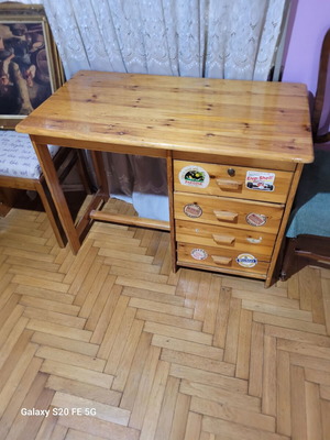 Διώροφο Κρεβάτι Μασίφ Μεταχειρισμένο Με Στρώματα Και Γραφείο Σετ