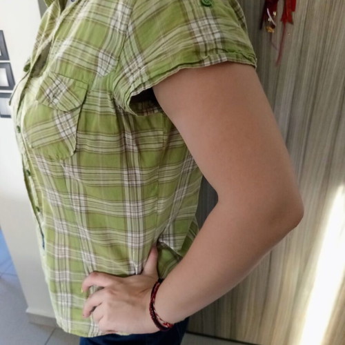 Colours of the World women's plaid shirt XL used, green with pockets